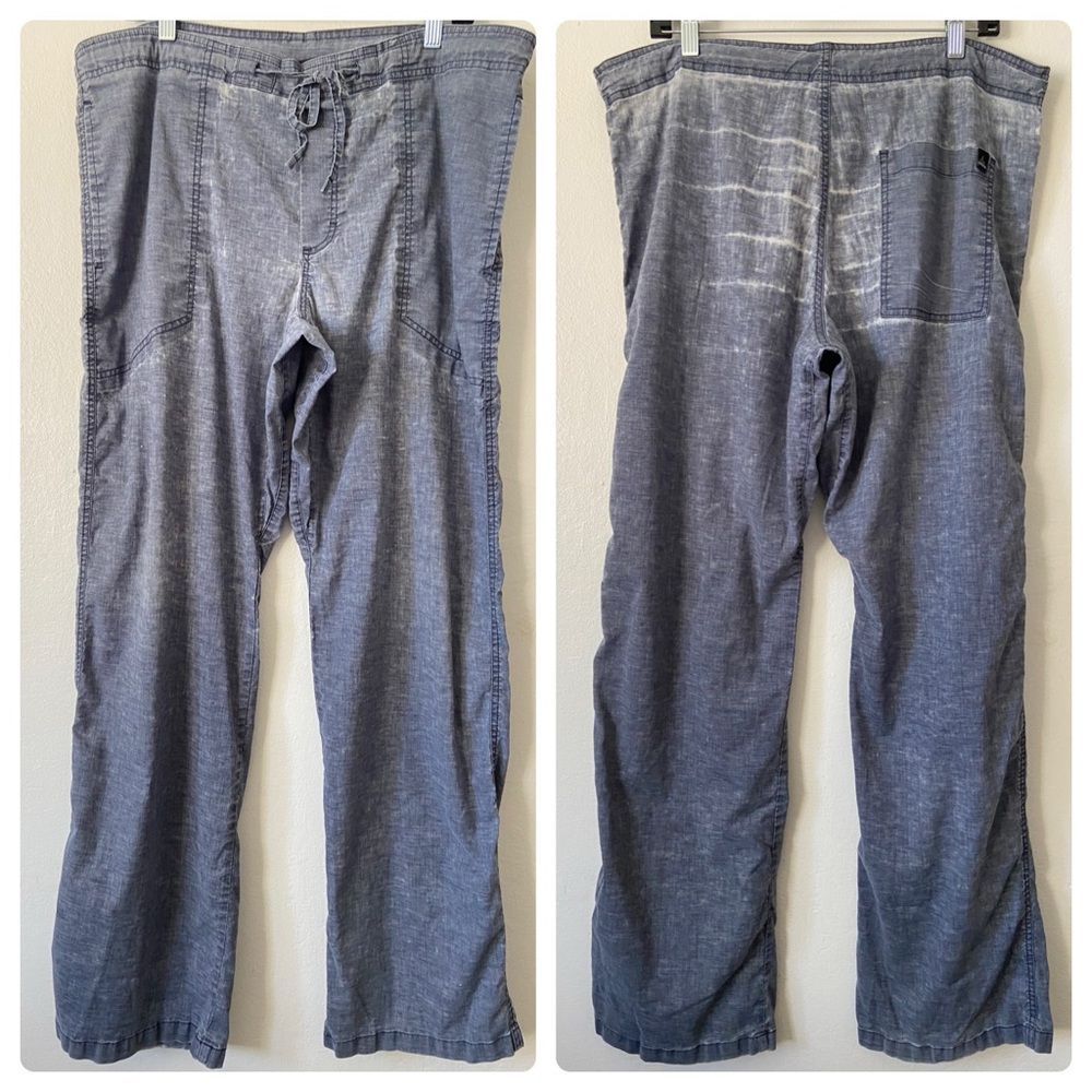 Prana Wide Leg Pants in Faded Blue